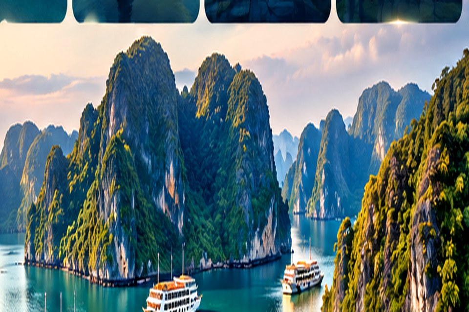 Khung cảnh vịnh biển và du thuyền